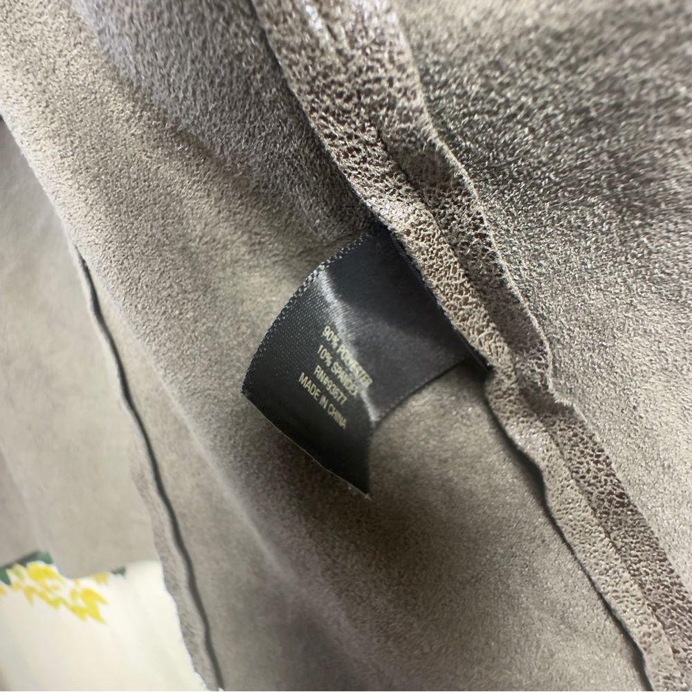 Worthington Faux Suede Drape Front Jacket Womens Medium Taupe Open Cardigan - Picture 5 of 8